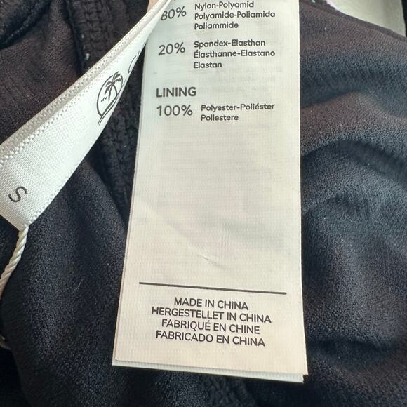 NWT Cupshe Womens Crossback Ruched One Piece Black/Teal Bathing Swimsuit Small - Picture 9 of 11